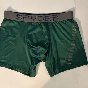 Spyder Men's Dark Green Boxer Briefs with Gray Waistband